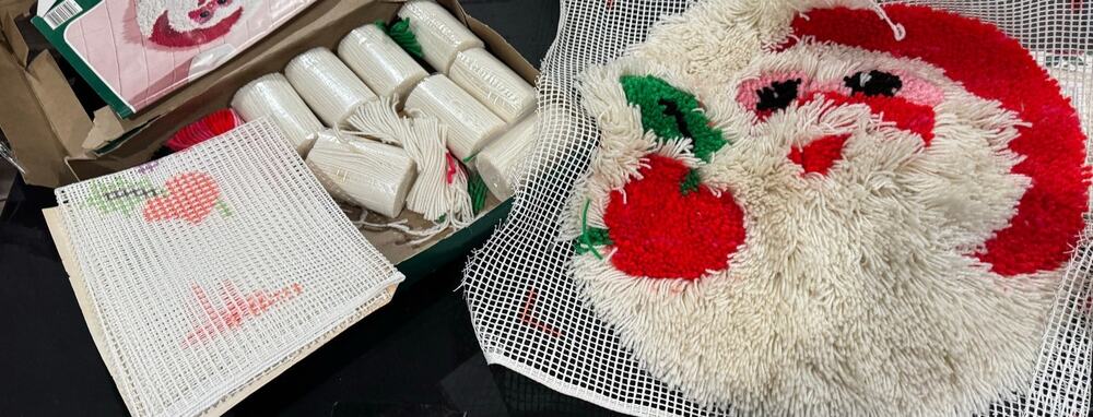 Bucilla Jolly Santa Bathroom Ensemble Latch Hook Kit